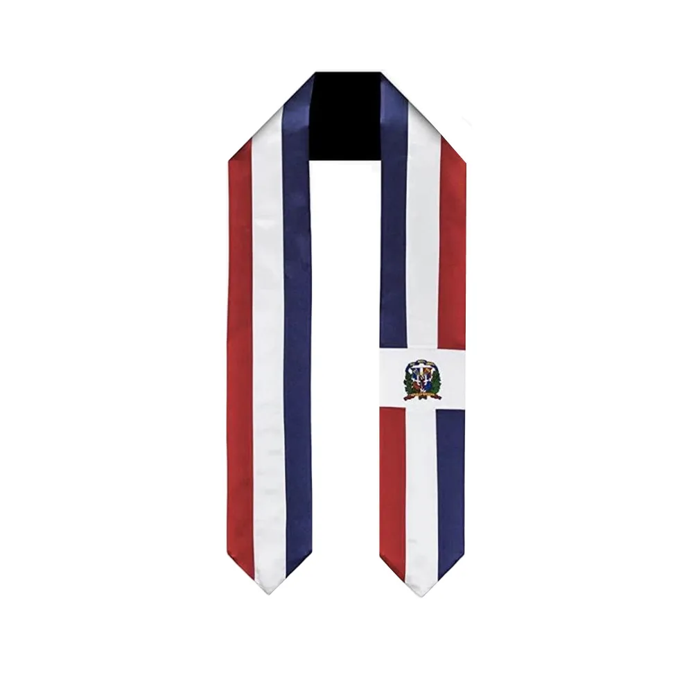 

Dominican Republic Flag Graduation Sash 180x14cm Bachelor Gown Accessory Graduation Stole