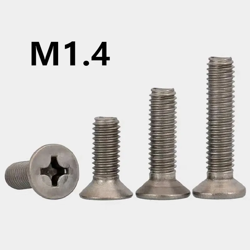 

10PCS M1.4x2/3/4/5/6/8/10mm Titanium screw Countersunk head DIN965 GB819 Pure titaniums GR2 Flat heads Phillips screws