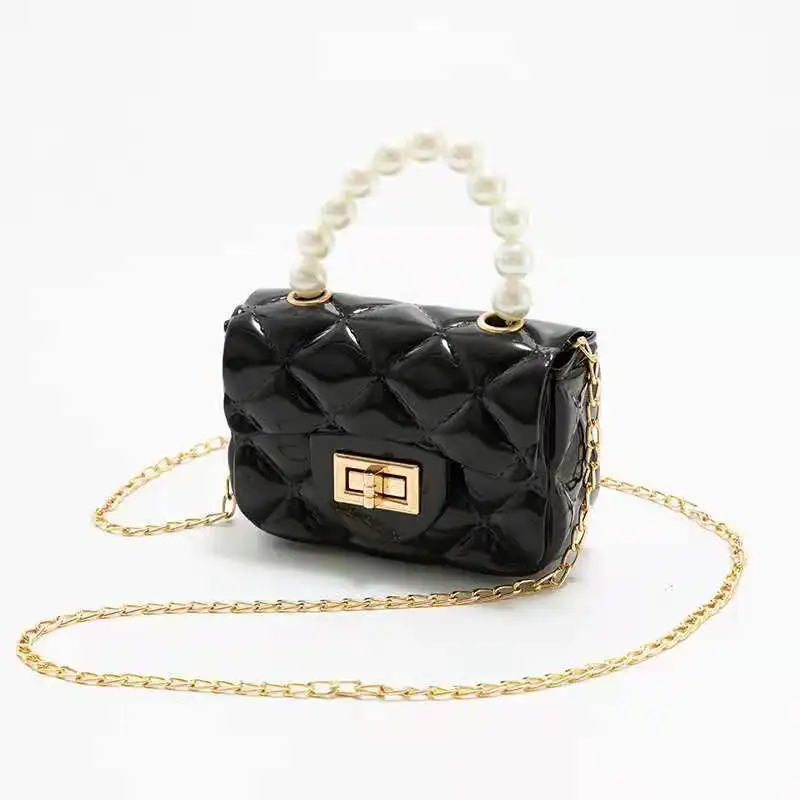 High Quality Female Fashion Pearl Chain Portable Mini Aslant Packbag Fashion Jelly Small Woman Handbag Lady Mini Shoulder Bag 
High Quality Female Fashion Pearl Chain Portable Mini Aslant Packbag Fashion Jelly Small Woman Handbag Lady Mini Shoulder Bag