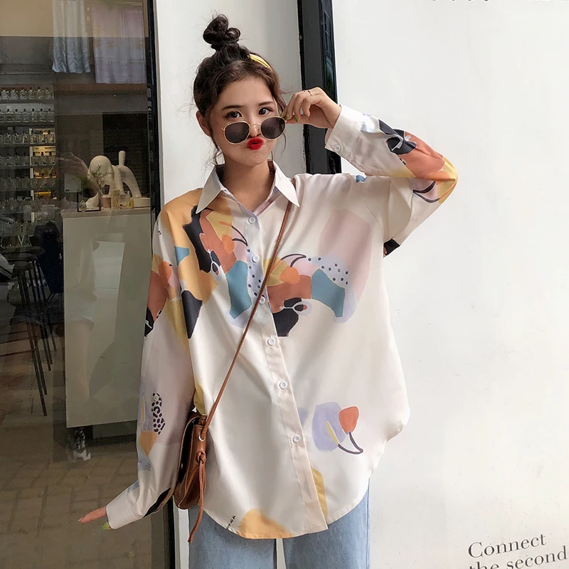 preppy style fashion brand streetwear tops Women autumn Blouses turn-down collar print Shirts loose blusa Ladies vetement femme
preppy style fashion brand streetwear tops Women autumn Blouses turn-down collar print Shirts loose blusa Ladies vetement femme