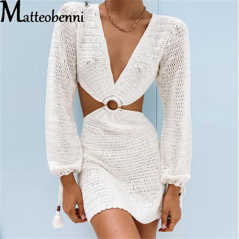 Women's 2021 Spring And Summer Fashion Beach Dress Sexy Backless knitted Sweater Dress Long-Sleeved V-Neck Slim Bag Hip Clothing
Women's 2021 Spring And Summer Fashion Beach Dress Sexy Backless knitted Sweater Dress Long-Sleeved V-Neck Slim Bag Hip Clothing