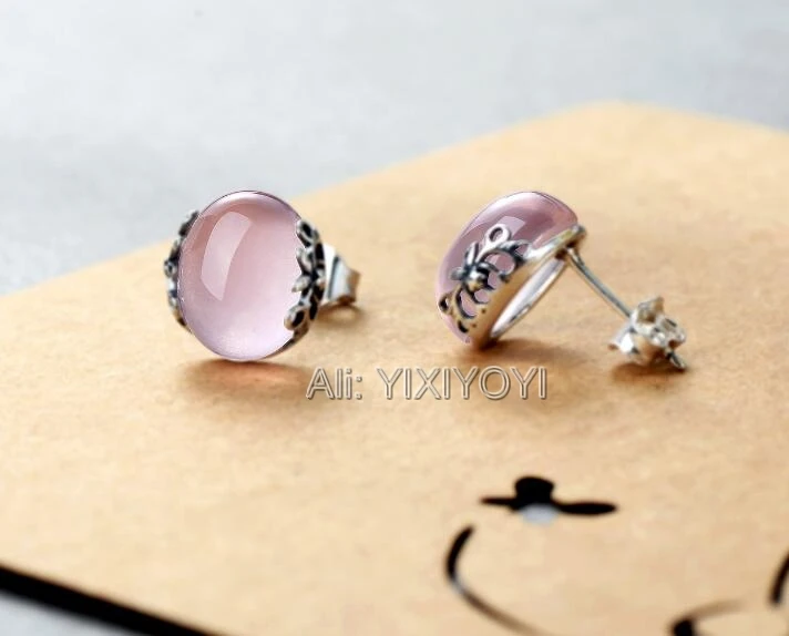 925 Silver Natural Pink Crystal Beads Inlay Retro Pattern Stud Earring Lucky Earrings for Woman Christmas Gift Fashion Jewelry
925 Silver Natural Pink Crystal Beads Inlay Retro Pattern Stud Earring Lucky Earrings for Woman Christmas Gift Fashion Jewelry
