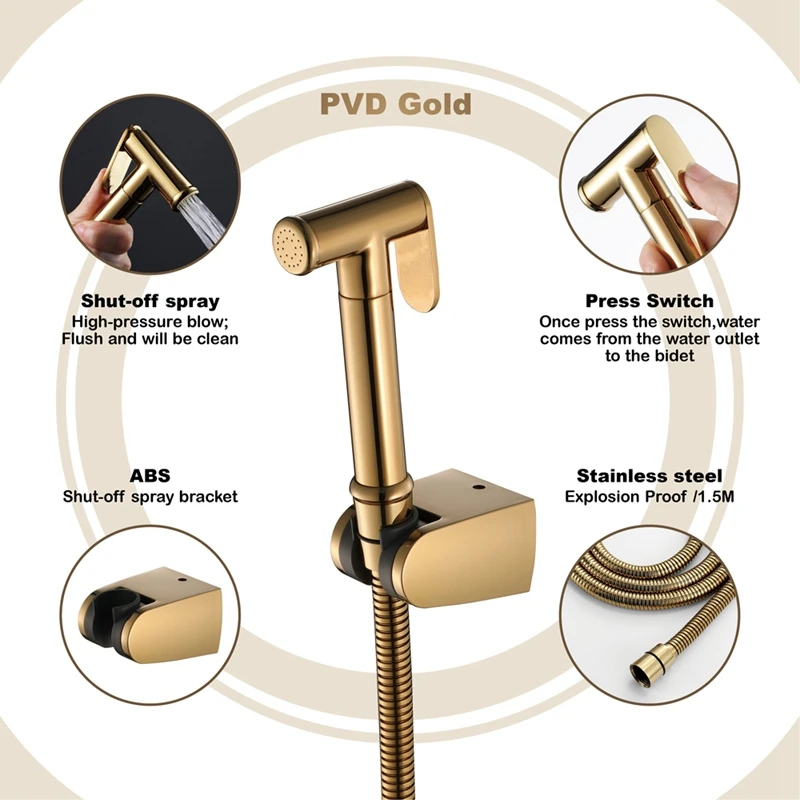 Hand Held Bidet Sprayer Douche Kit Copper Toilet Bidet Faucet Shower Head Toilet Flushing Set
Hand Held Bidet Sprayer Douche Kit Copper Toilet Bidet Faucet Shower Head Toilet Flushing Set