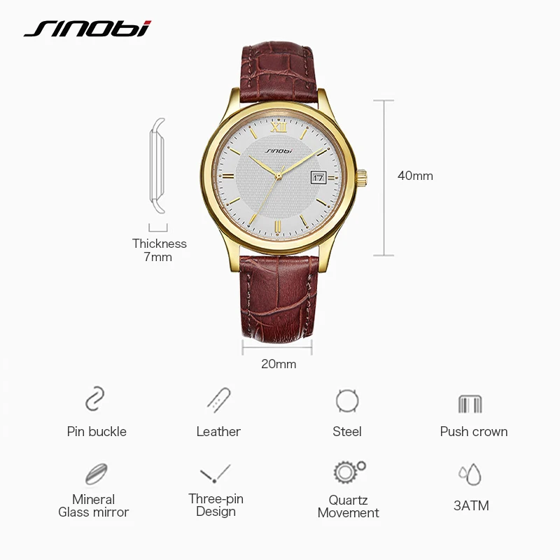 Sinobi NEW Luxury Men's Business Watches Slim Roman Simple Display Waterproof Quartz Stainless Steel Men's Watch Montre Homme
Sinobi NEW Luxury Men's Business Watches Slim Roman Simple Display Waterproof Quartz Stainless Steel Men's Watch Montre Homme
