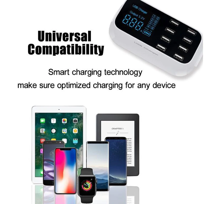 Quick Charge Smart Usb Charger Station Led Display Fast Charging Phone Tablet 8 Ports Usb Charger Travel Ac Power Socket
Quick Charge Smart Usb Charger Station Led Display Fast Charging Phone Tablet 8 Ports Usb Charger Travel Ac Power Socket