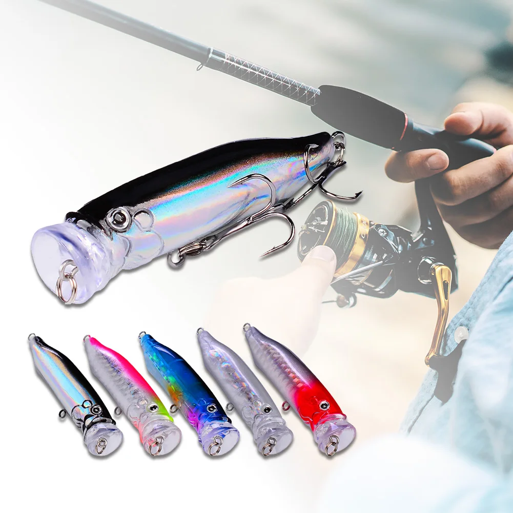 2.75in Fishing Popper Topwater Lure(0.33oz) With Two Treble Hooks ABS Plastic Sturdy Strong Durable Light Lure Fish Effect
2.75in Fishing Popper Topwater Lure(0.33oz) With Two Treble Hooks ABS Plastic Sturdy Strong Durable Light Lure Fish Effect