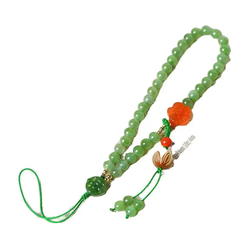 Natural Hetian Jasper Phone Chain Original DIY Customized South Red Flower Jasper Circle Bodhi Lotus 6mm Phone Lanyard
Natural Hetian Jasper Phone Chain Original DIY Customized South Red Flower Jasper Circle Bodhi Lotus 6mm Phone Lanyard