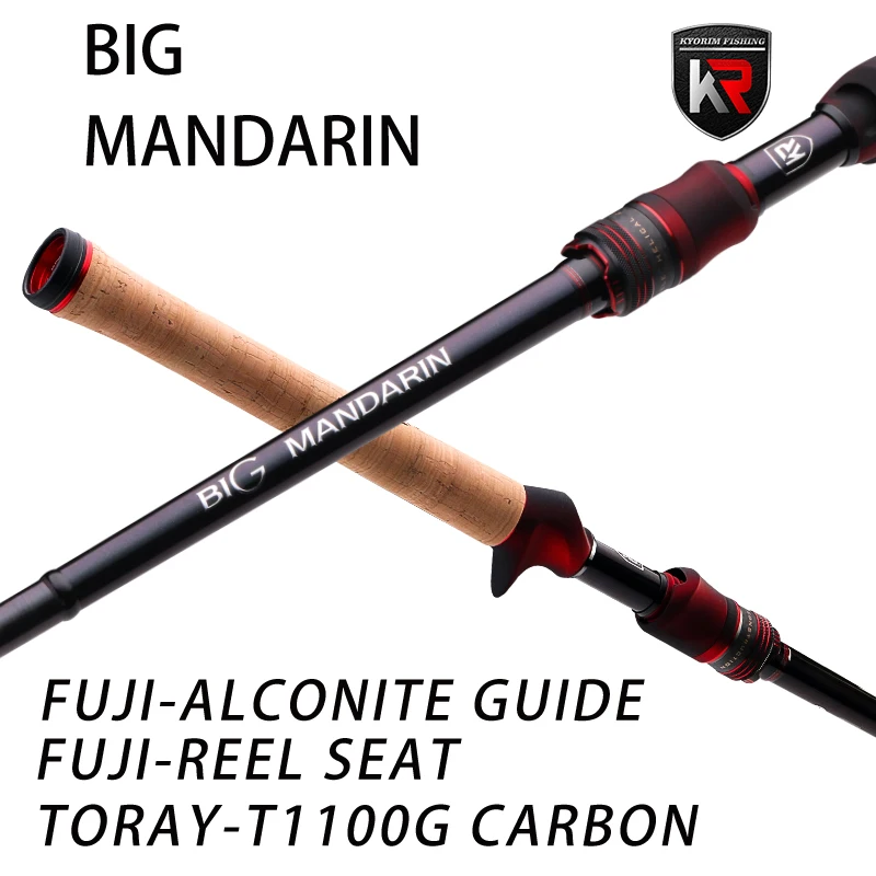 

Kyorim BIG MANDARIN LURE FISHING ROD Japan Fuji SIC Guide Skts Casting Reel Seat 1 Sections XF Action ML/M/MH