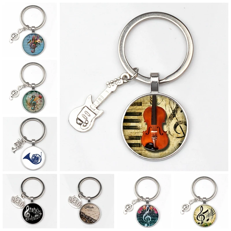 Cute Note Keychain Guitar Glass Dome Keychain Ladies Men's Jewelry
Cute Note Keychain Guitar Glass Dome Keychain Ladies Men's Jewelry