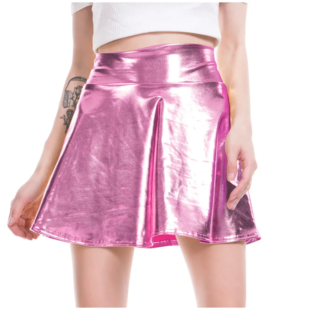 Pleated A-Line Mini Skirt Women Casual Fashion Shiny Metallic Flared Skirts for Women Faux Leather Pleated Skirt for girls 2020
Pleated A-Line Mini Skirt Women Casual Fashion Shiny Metallic Flared Skirts for Women Faux Leather Pleated Skirt for girls 2020