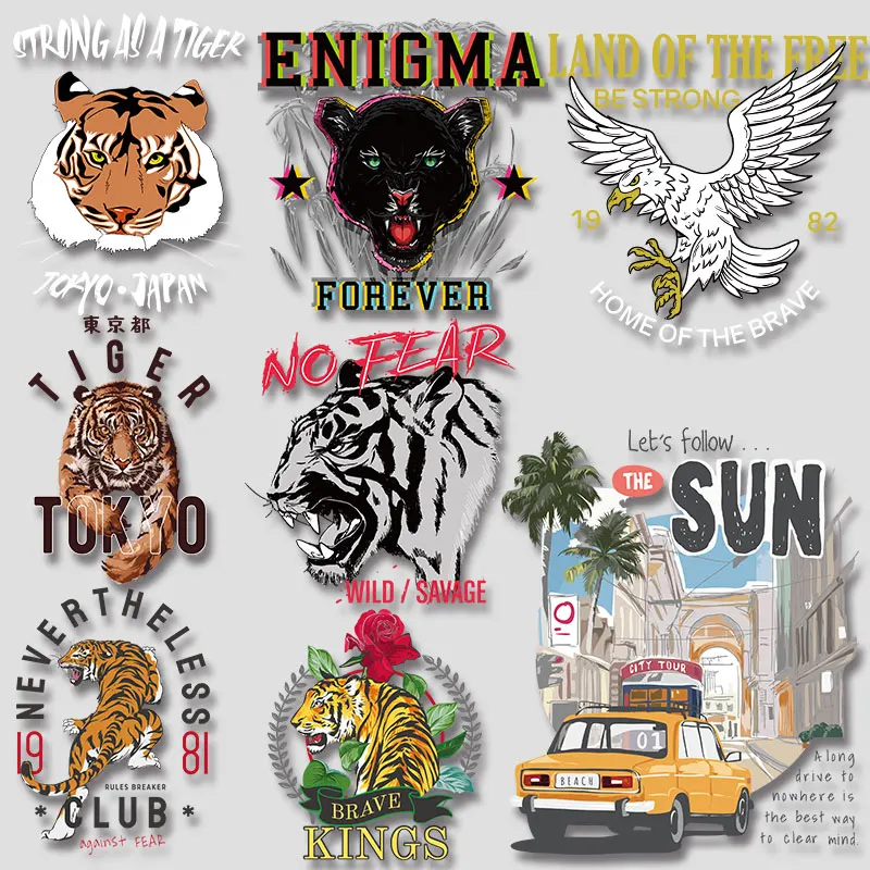Fashion Tiger Clothes printing Patches for clothing Stickers on fabric DIY Appliques Patches for Kids Clothing Jacket
Fashion Tiger Clothes printing Patches for clothing Stickers on fabric DIY Appliques Patches for Kids Clothing Jacket