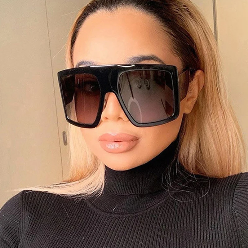 

Women's Oversize Square Sunglasses Vintage Luxury Brand Plastic Big Frame Sunglasse for Men 2020 Gafas Oculos De Sol Mujer Uv400