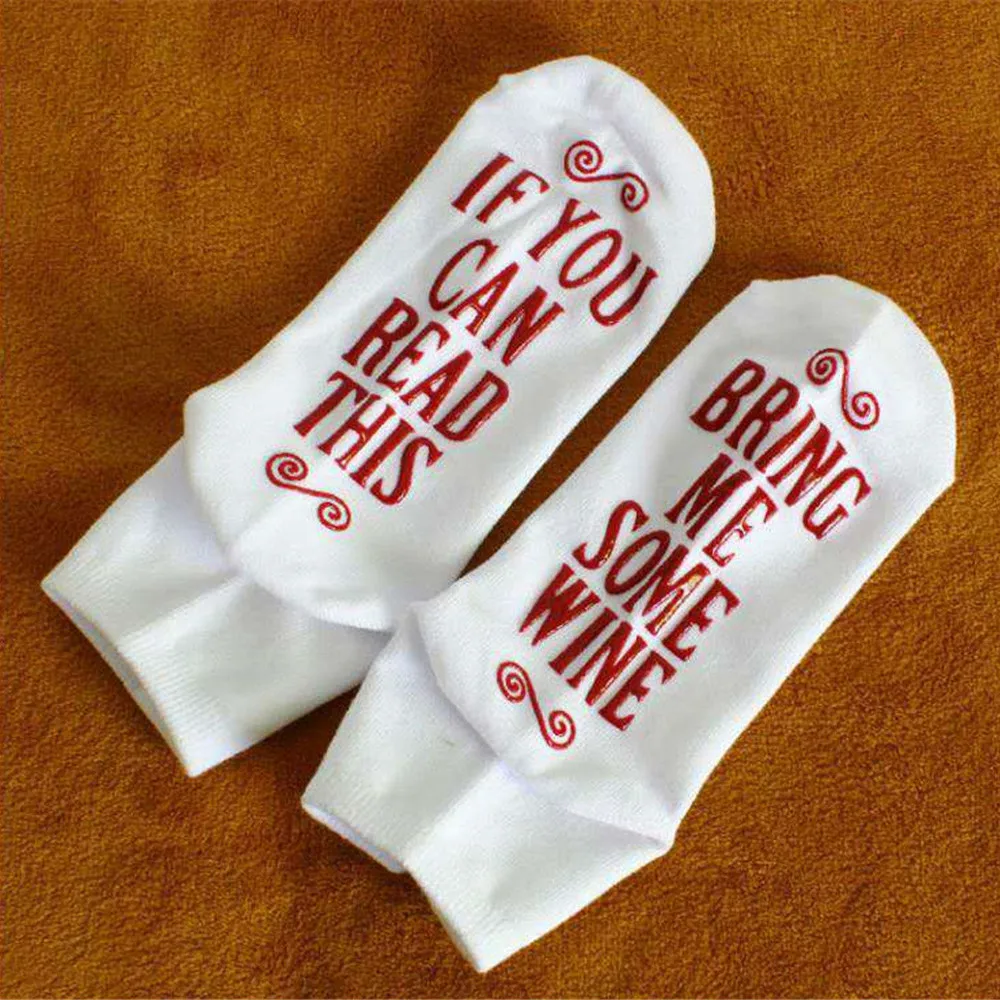 1Pair socks men funny in Women's Socks cotton Christmas Valentines Day Gift Idea Funny Wine skarpetki damskie& | Женская одежда