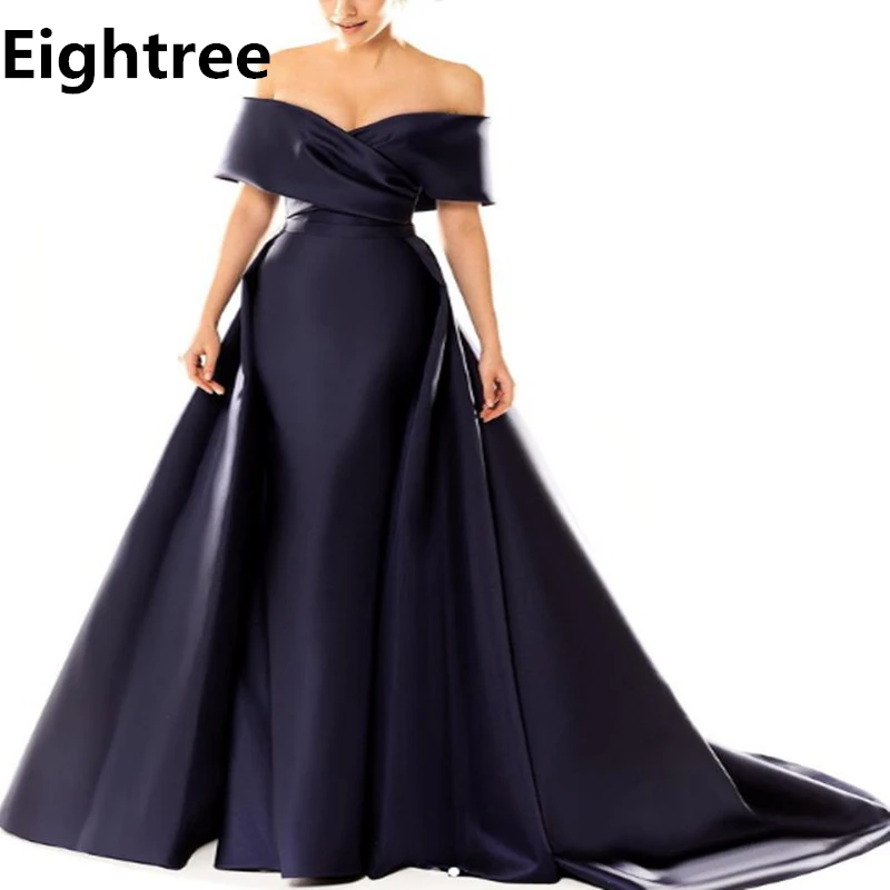 Eightree Solid Color Women Sweatheart Neck Evening Dress Royal Sweep Train Off The Shoulder Prom Dress A-line Satin Night Dress
Eightree Solid Color Women Sweatheart Neck Evening Dress Royal Sweep Train Off The Shoulder Prom Dress A-line Satin Night Dress