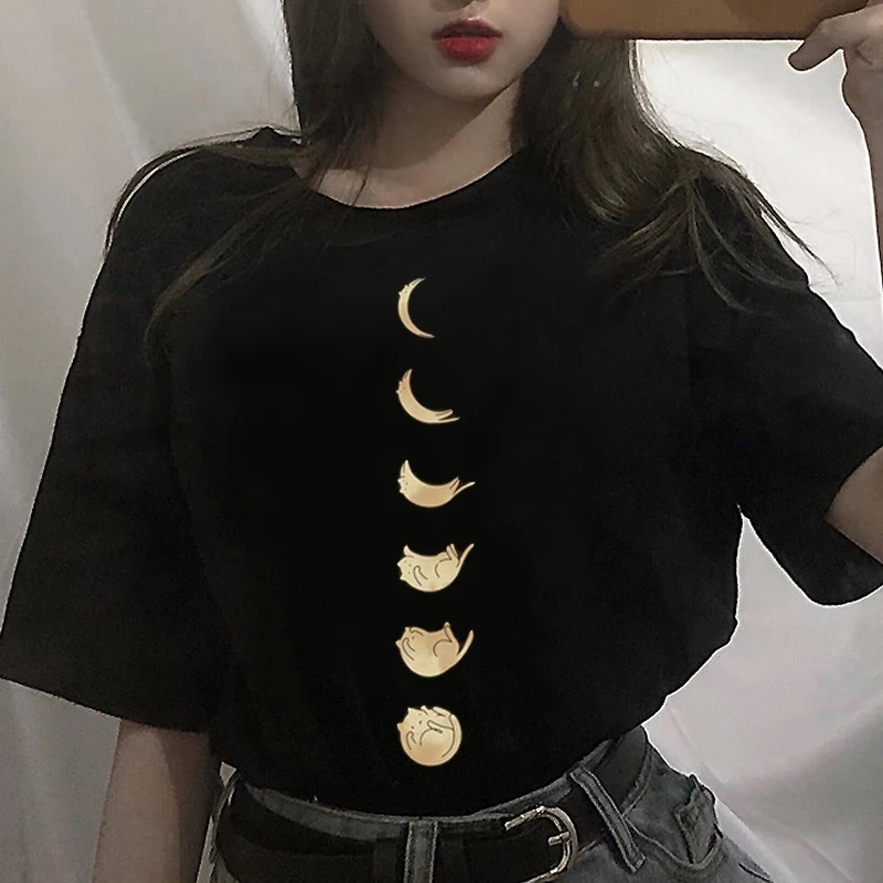 Women's Moon Pattern Top 90's Cute Trend Short Sleeve Casual Wear Ladies Fashion Beautiful Summer T-shirt Female Graphic T-shirt
Women's Moon Pattern Top 90's Cute Trend Short Sleeve Casual Wear Ladies Fashion Beautiful Summer T-shirt Female Graphic T-shirt