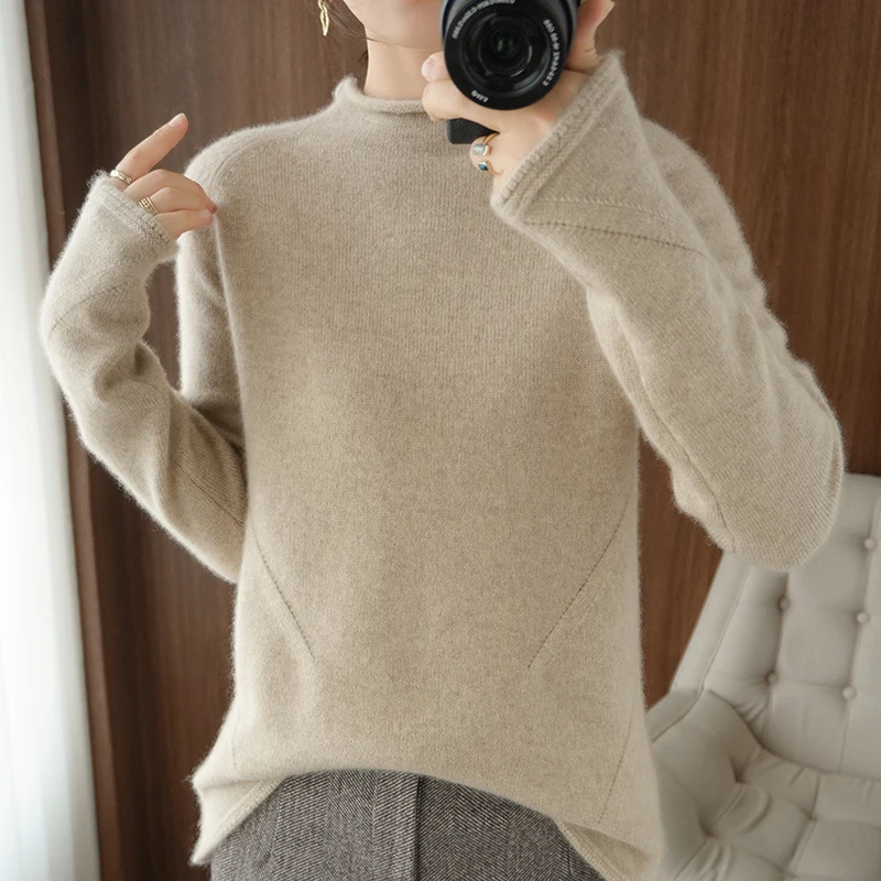 Autumn/winter new style half high neck 100% pure wool sweater women pullover sweater slim sweater fashion base shirt basic style
Autumn/winter new style half high neck 100% pure wool sweater women pullover sweater slim sweater fashion base shirt basic style