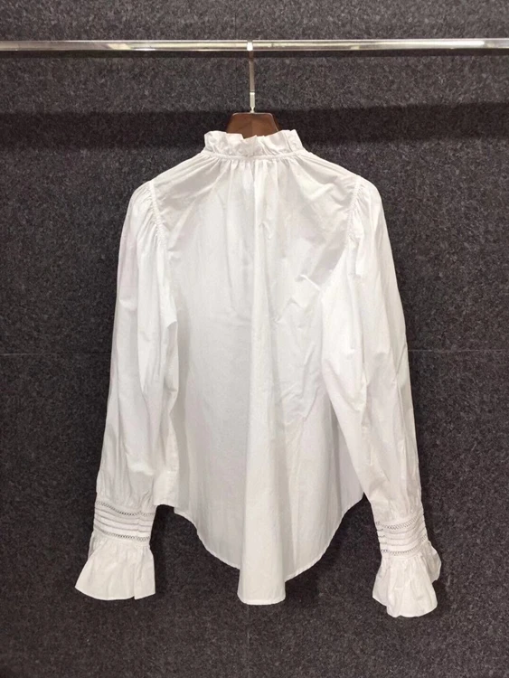 2020 autumn and winter new fashion women's neckline tie knotted pleated stitching flared sleeve shirt 1122
2020 autumn and winter new fashion women's neckline tie knotted pleated stitching flared sleeve shirt 1122