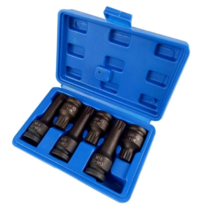 6pcs Cr-Mo M14 M16 M18 Long and Short Sleeve Pneumatic Sleeve Professional Sleeve Tool 1/2" Drive Impact Spline Bit Socket Set
6pcs Cr-Mo M14 M16 M18 Long and Short Sleeve Pneumatic Sleeve Professional Sleeve Tool 1/2" Drive Impact Spline Bit Socket Set
