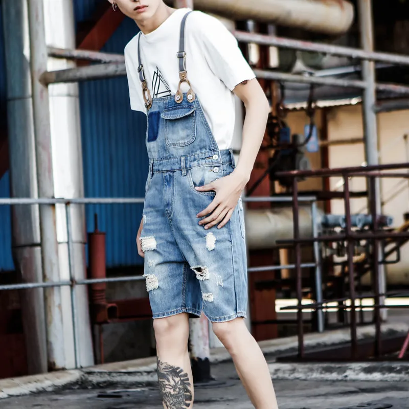 Denim Shorts Hot Summer New Bib pants Men's Denim Shorts Light blue travel Suspenders
Denim Shorts Hot Summer New Bib pants Men's Denim Shorts Light blue travel Suspenders