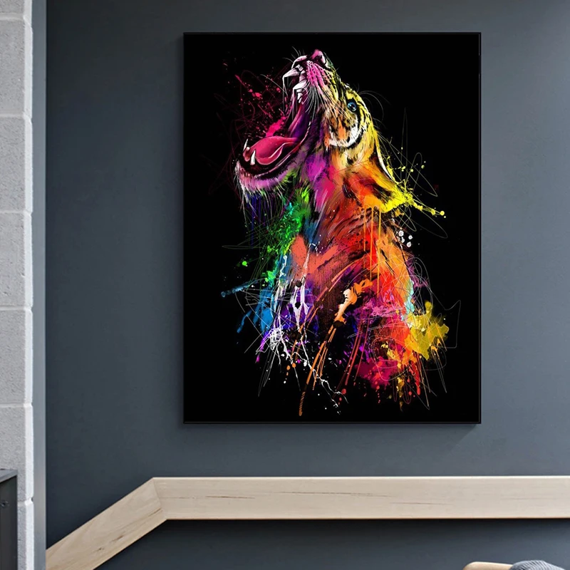 Graffiti Art Colorful Ferocious Tiger Posters and Prints Canvas Paintings Wall Art Pictures for Living Room Decor (No Frame)
Graffiti Art Colorful Ferocious Tiger Posters and Prints Canvas Paintings Wall Art Pictures for Living Room Decor (No Frame)