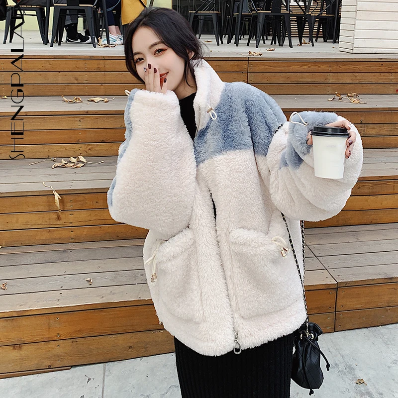 SHENGPALAE Contrast Color Cotton Padded Jacket Women's Winter 2021 New Stand Collar Loose Zipper Long Sleeve Lamb Wool Coat
SHENGPALAE Contrast Color Cotton Padded Jacket Women's Winter 2021 New Stand Collar Loose Zipper Long Sleeve Lamb Wool Coat