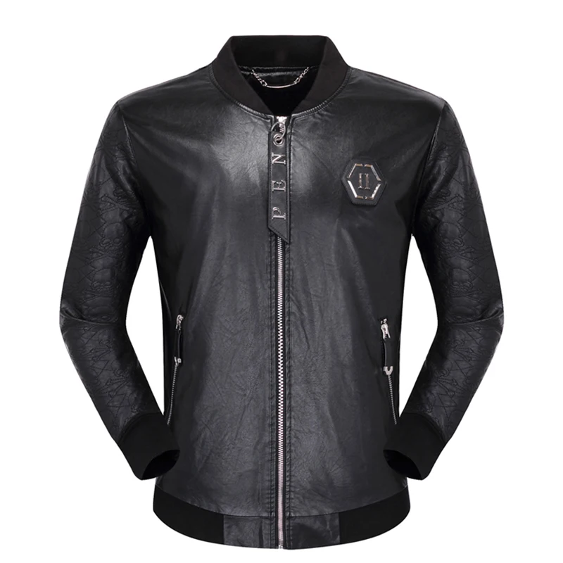 Leather clothing men's imitation PP leather PU skull Plein jacket autumn and winter casual fashion slim locomotive trend
Leather clothing men's imitation PP leather PU skull Plein jacket autumn and winter casual fashion slim locomotive trend