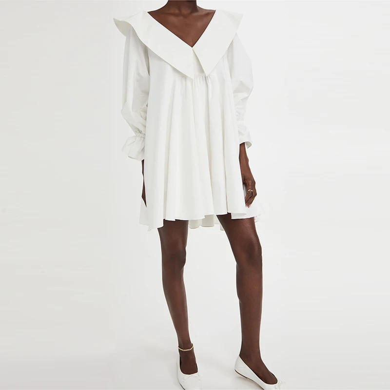 MUICHES Deep V-Neck Loose Mini Dress Woman Casual Lantern Sleeve High Waist Sweet Dress 2021 New Fashion Exaggerated Design
MUICHES Deep V-Neck Loose Mini Dress Woman Casual Lantern Sleeve High Waist Sweet Dress 2021 New Fashion Exaggerated Design