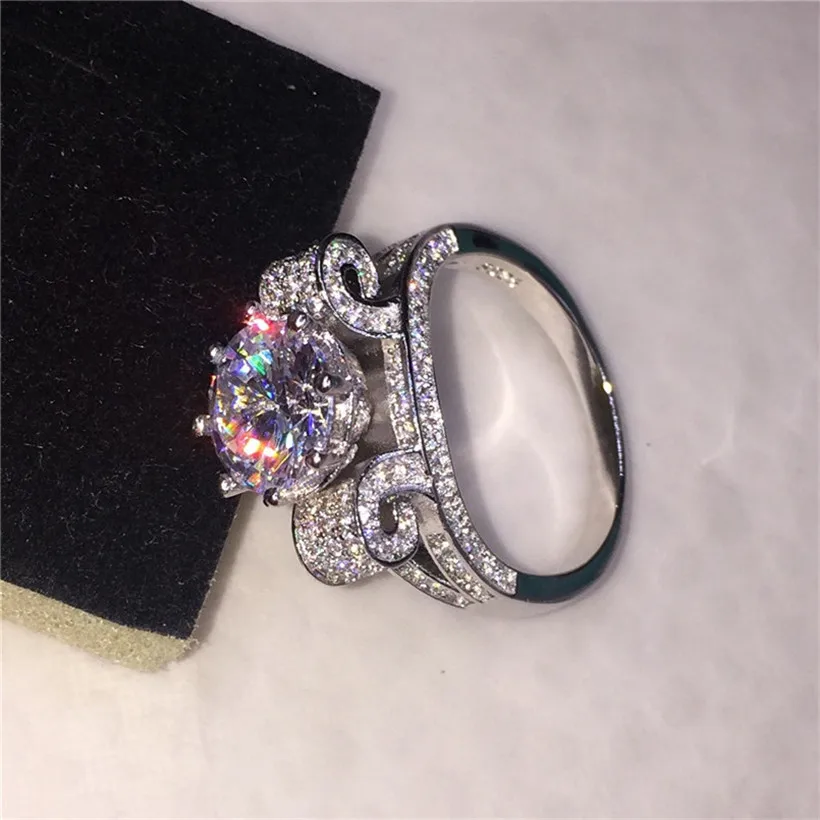 Женское кольцо из серебра 925 пробы с бриллиантами 5 карат | Украшения и аксессуары