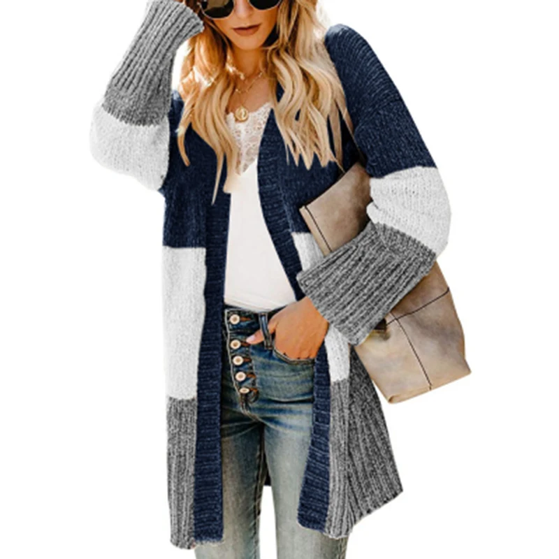 Three-color Stitching Sweater Jacket Long-sleeved Warm Women's Sweater JacketAutumn Winter New Fashion Multicolor Sweater Top
Three-color Stitching Sweater Jacket Long-sleeved Warm Women's Sweater JacketAutumn Winter New Fashion Multicolor Sweater Top