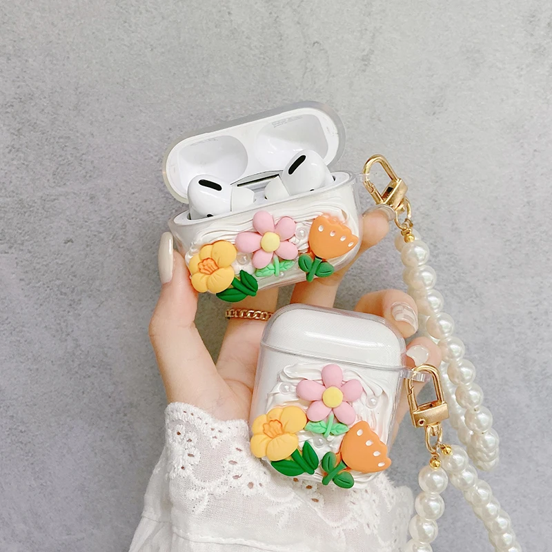 Cute Flower Case For Apple AirPods 2 1 Case Pearl Key Chain For AirPods Pro With Lanyard Earphone Accessories Silicone Covers
Cute Flower Case For Apple AirPods 2 1 Case Pearl Key Chain For AirPods Pro With Lanyard Earphone Accessories Silicone Covers