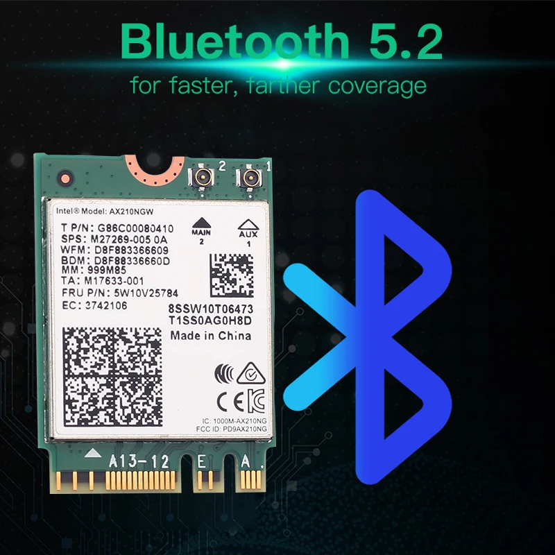 Wi-Fi 6E Bluetooth 5 2 Двухдиапазонная карта Intel AX210 3000 Мбит/с M.2 беспроводная AX210NGW 4G/5G 802.11ax 6