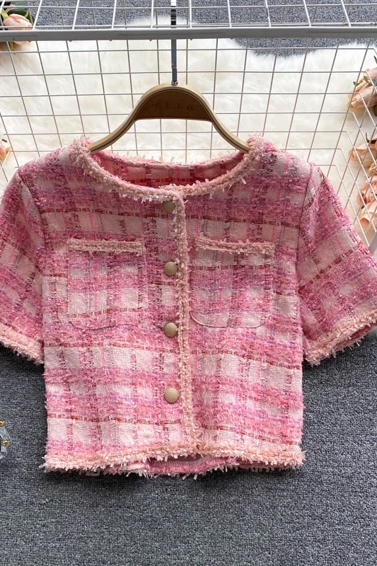 Elegant Cardigan Coat Women's Summer Wear 2021 Retro Short Shirt Top Female Short Sleeve Round Neck Korean Blouses
Elegant Cardigan Coat Women's Summer Wear 2021 Retro Short Shirt Top Female Short Sleeve Round Neck Korean Blouses