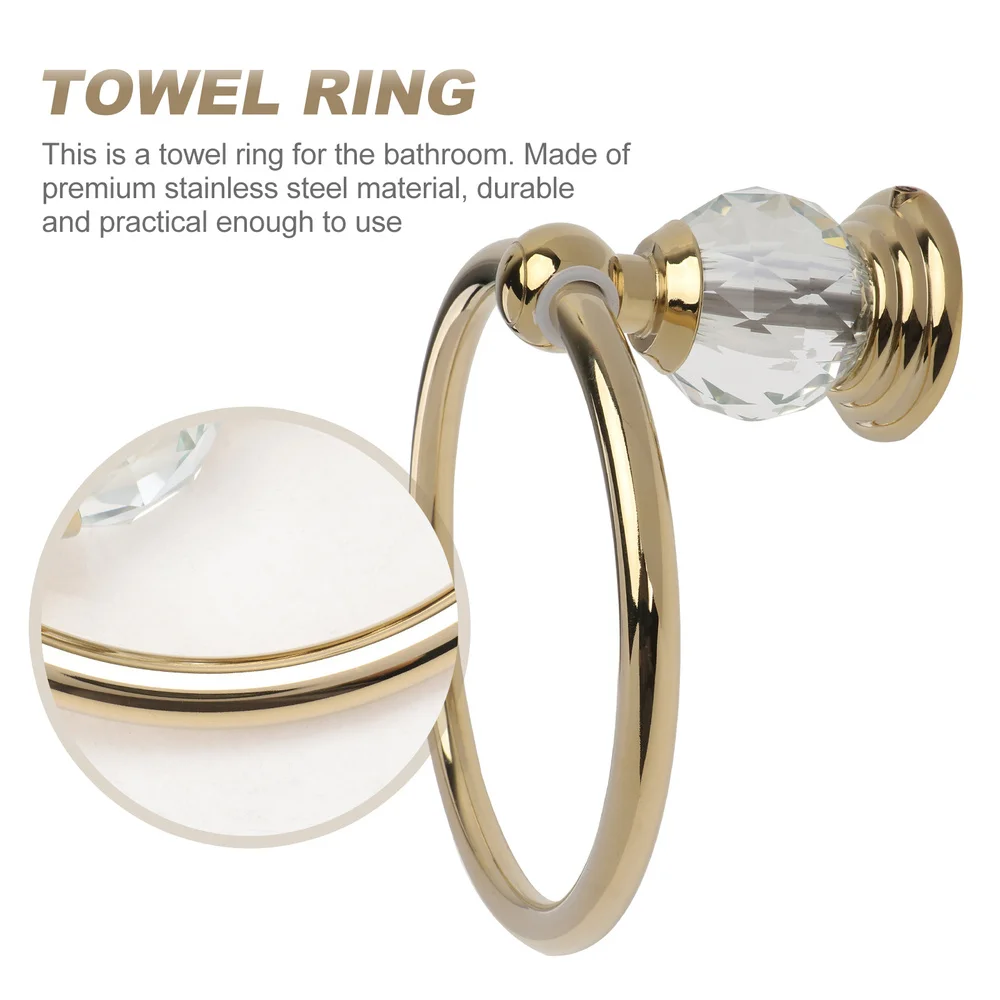 1Pc Practical Golden Towel Ring Household Towel Hanging Ring Bathroom Towel Rack
1Pc Practical Golden Towel Ring Household Towel Hanging Ring Bathroom Towel Rack