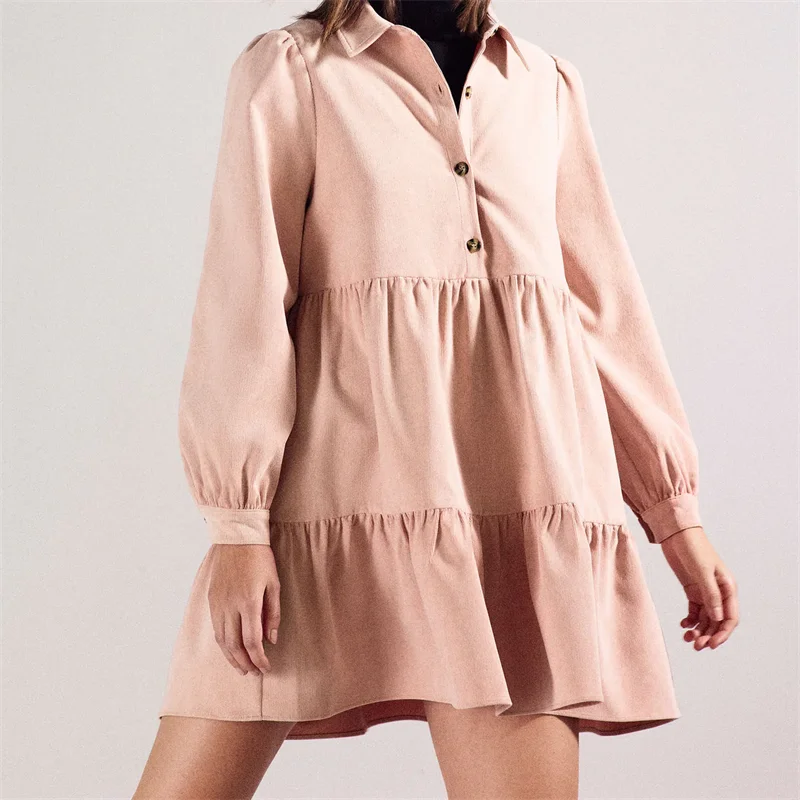 Женское вельветовое мини-платье с оборками, повседневное винтажное платье с отложным воротником и длинным рукавом, 2021
Женское вельветовое мини-платье с оборками, повседневное винтажное платье с отложным воротником и длинным рукавом, 2021