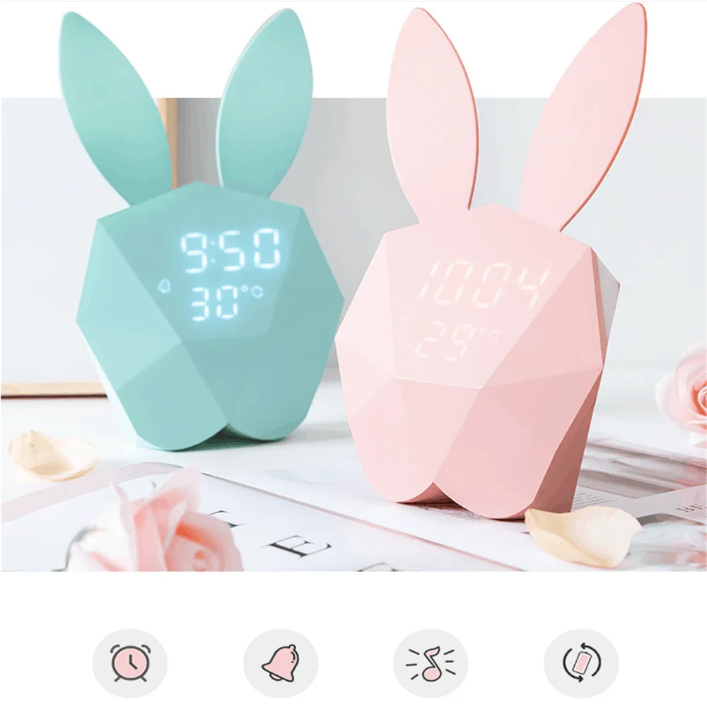 Cute Rabbit Alarm Clock Smart Wall Lamp Small Night Light USB Charged LED Wall Clock Lamp Digital Clock Valentine's Day Gift
Cute Rabbit Alarm Clock Smart Wall Lamp Small Night Light USB Charged LED Wall Clock Lamp Digital Clock Valentine's Day Gift