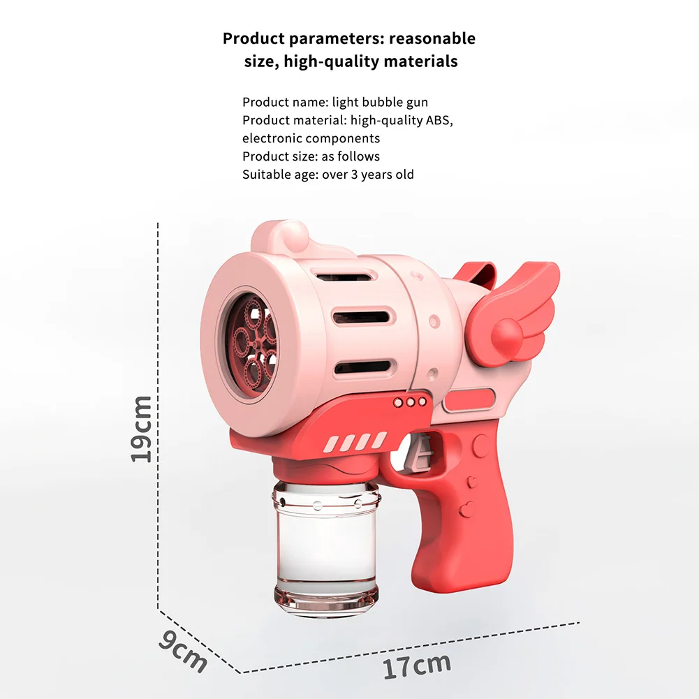 Electric Bubble Machine Bubble Maker with Light Automatic Gun Shape Continuous Stream Bubble Indoor Outdoor Toy for Kids
Electric Bubble Machine Bubble Maker with Light Automatic Gun Shape Continuous Stream Bubble Indoor Outdoor Toy for Kids