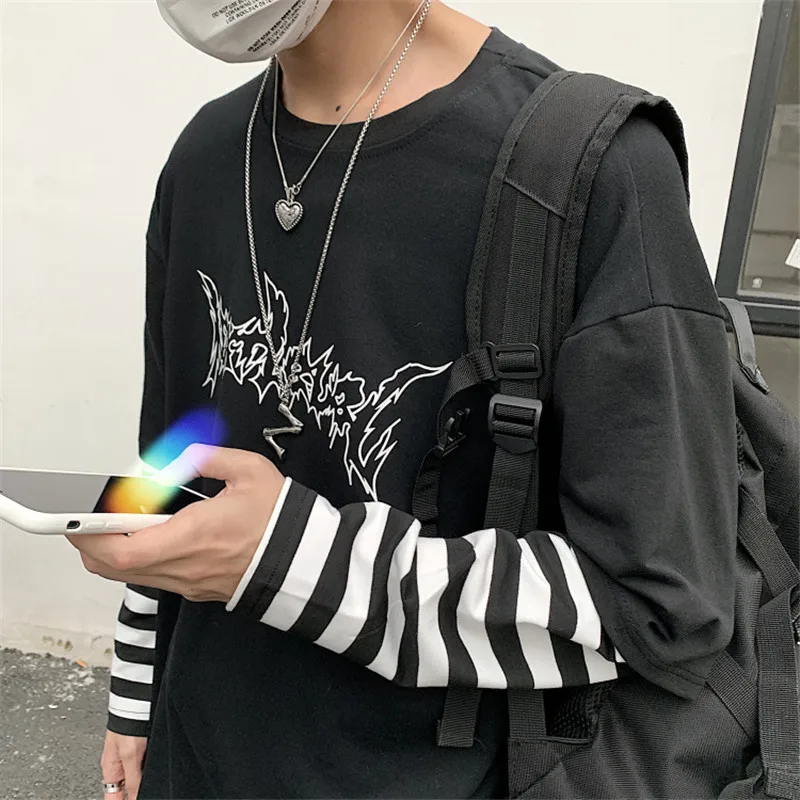 Lychee Harajuku Patchwork Striped Women T-shirt Fake 2 Pieces Women T Shirt Letter Print Long Sleeve Lady T-shirts
Lychee Harajuku Patchwork Striped Women T-shirt Fake 2 Pieces Women T Shirt Letter Print Long Sleeve Lady T-shirts