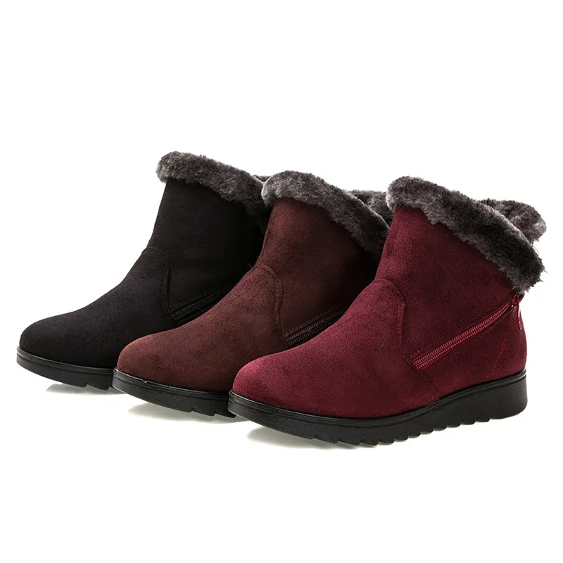 Women's Snow Boots Warm Short Fur Plush Winter Ankle Plus Size Platform Ladies Suede Zip Shoes Female Comfortable
Women's Snow Boots Warm Short Fur Plush Winter Ankle Plus Size Platform Ladies Suede Zip Shoes Female Comfortable