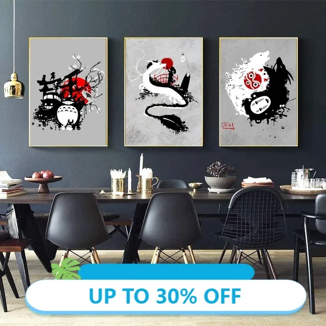 Canvas Painting Posters Japan Spirited Away Princess Mononoke and Totoro Nordic Simplicity Art Canvas Poster Home Wall Decor
Canvas Painting Posters Japan Spirited Away Princess Mononoke and Totoro Nordic Simplicity Art Canvas Poster Home Wall Decor