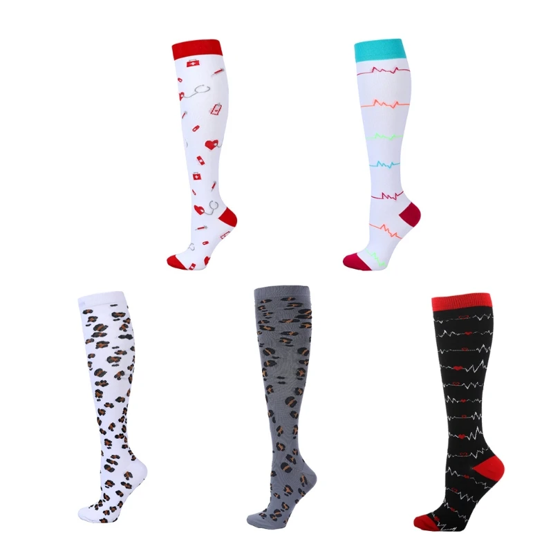 Unisex High Elastic Compression Stockings Leopard Electrocardiogram Printed Nursing Relief Fatigue Sport Knee High Socks
Unisex High Elastic Compression Stockings Leopard Electrocardiogram Printed Nursing Relief Fatigue Sport Knee High Socks
