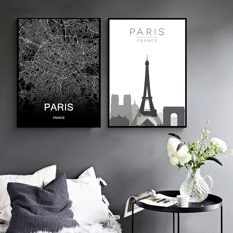 Paris City Map Eiffel Tower Travel Sign Black and White Abstract Posters Nordic Cartoon Art Print Canvas Painting Mural Decor
Paris City Map Eiffel Tower Travel Sign Black and White Abstract Posters Nordic Cartoon Art Print Canvas Painting Mural Decor