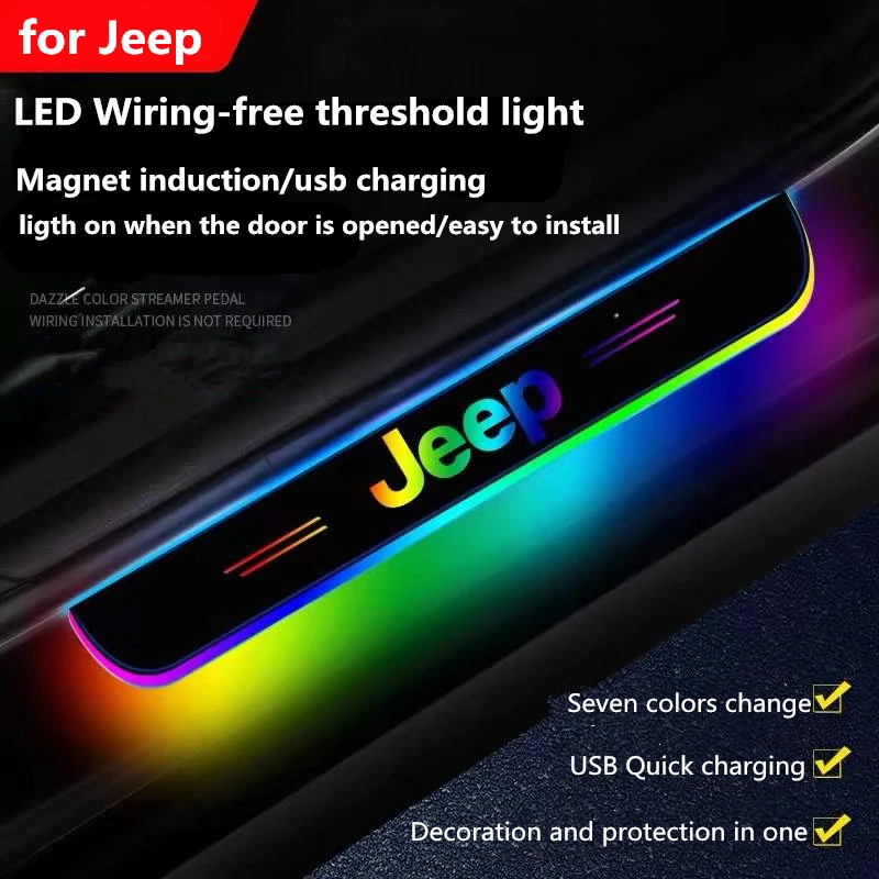 For Jeep compass renegade cherokee patriot wrangler Auto part Car Fashion Welcome Threshold The lamp No Wiring Colorful The lamp
For Jeep compass renegade cherokee patriot wrangler Auto part Car Fashion Welcome Threshold The lamp No Wiring Colorful The lamp