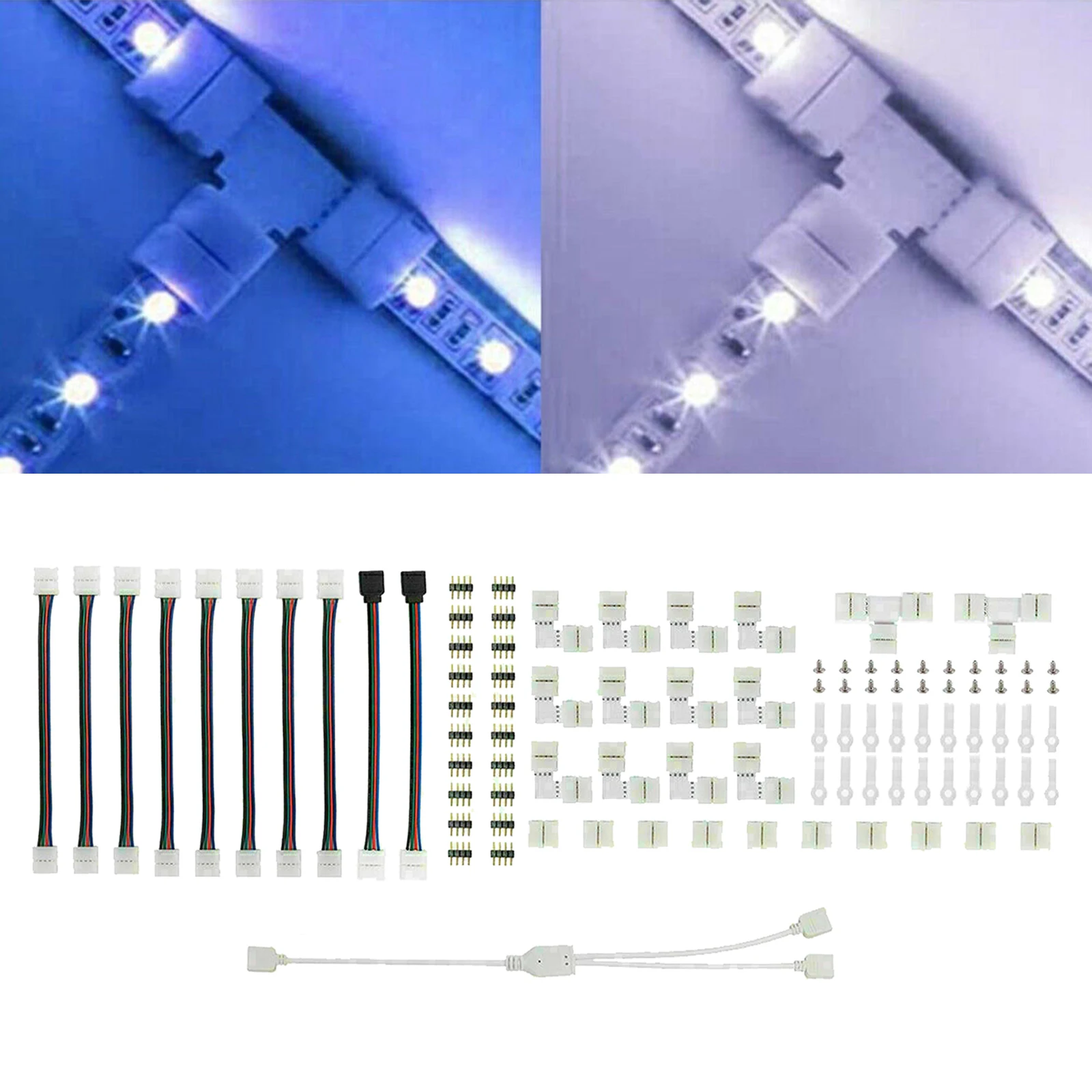 4-контактный L/T крестообразный угловой разъем PCB без пайки для RGB 5050 светодиодной ленсветильник 
4-контактный L/T крестообразный угловой разъем PCB без пайки для RGB 5050 светодиодной ленсветильник
