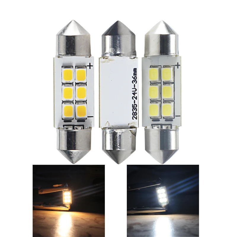 

Led Festoon Light 36mm Dc 24 volt C5W Canbus Car Dome Interior Lamps 24v Auto Map Roof Reading Bulb for truck bus