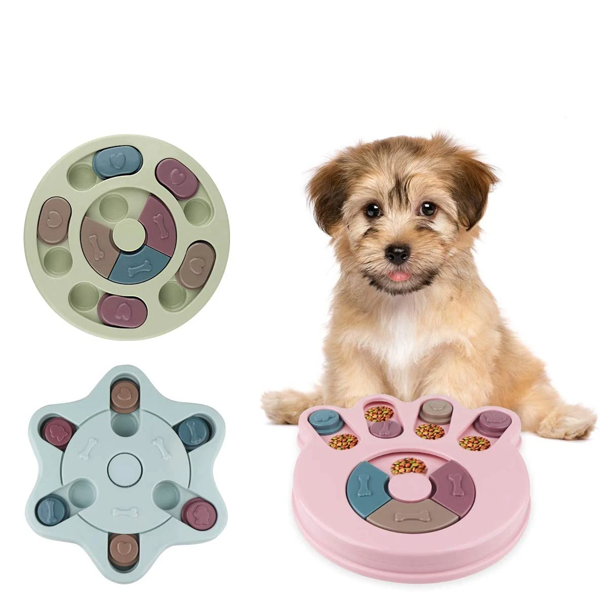 

Игрушки-головоломки для собак увеличение IQ Интерактивная медленно дозирующая Кормление Собак тренировочные игры кормушка для маленьких и ...