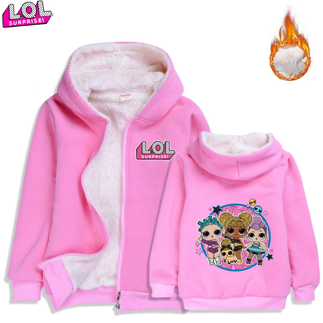 LOL Surprise Thicken and Fleece Clothes Kid's Cardigan Zipper Thick Jacket Fashion girl's Winter Warm Clothing Coat
LOL Surprise Thicken and Fleece Clothes Kid's Cardigan Zipper Thick Jacket Fashion girl's Winter Warm Clothing Coat