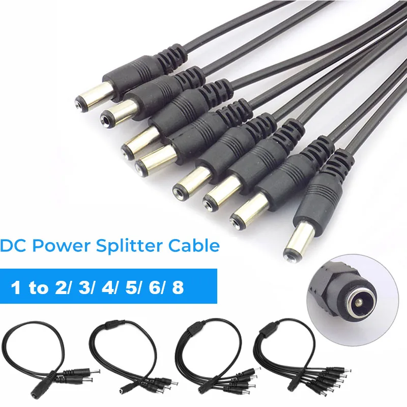 1 to 2/3/4/5/6/8 Way DC Power Splitter Cable for CCTV Camera Adapter Connector Female to Male Plug Power Supply Wire 2.1*5.5mm
1 to 2/3/4/5/6/8 Way DC Power Splitter Cable for CCTV Camera Adapter Connector Female to Male Plug Power Supply Wire 2.1*5.5mm