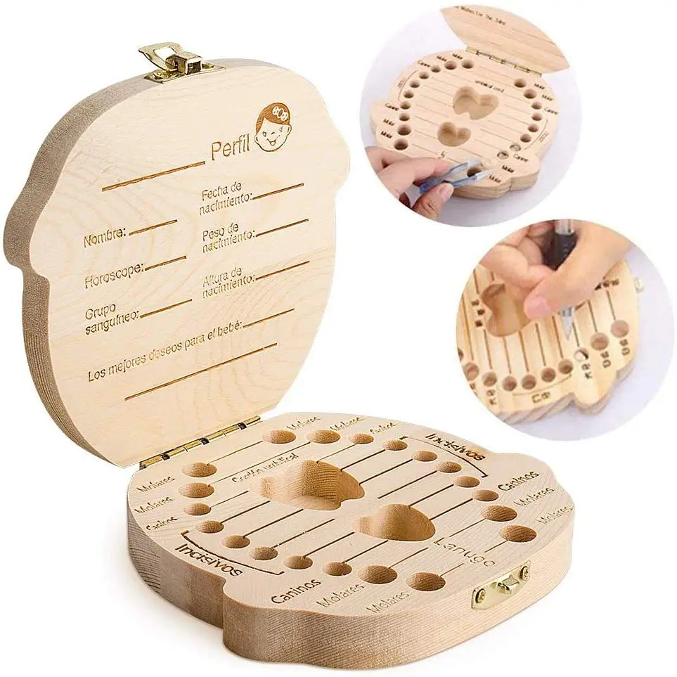 Caja para guardar dientes para niños y niñas, Regalo para niños en madera de souvenir, Acumulación de dientes
Caja para guardar dientes para niños y niñas, Regalo para niños en madera de souvenir, Acumulación de dientes