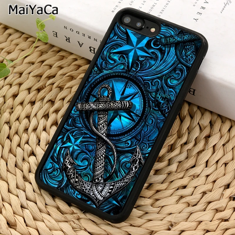 MaiYaCa Якорь Морской Океан тату звезда Графический чехол для телефона iPhone X XR XS 11 12 Pro