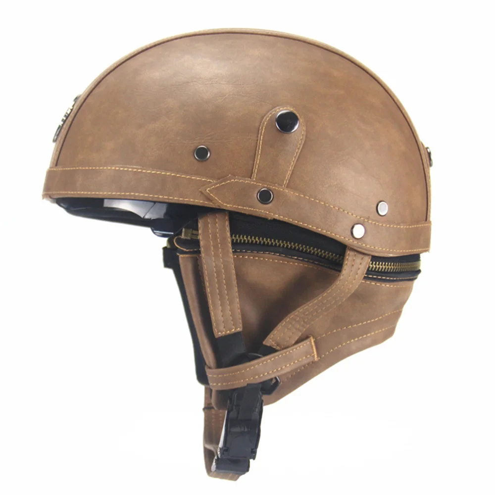 1PC Vintage Half Helmet PU Leather Outdoor Riding Safety Helmet for Motorcycle (Black)
1PC Vintage Half Helmet PU Leather Outdoor Riding Safety Helmet for Motorcycle (Black)